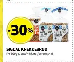 Bunnpris SIGDAL KNEKKEBRØD tilbud