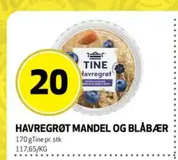 Bunnpris HAVREGRØT MANDEL OG BLÅBÆR tilbud