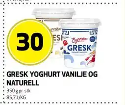 Bunnpris GRESK YOGHURT VANILJE OG NATURELL tilbud
