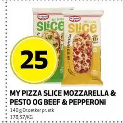 Bunnpris MY PIZZA SLICE MOZZARELLA & PESTO OG BEEF & PEPPERONI tilbud
