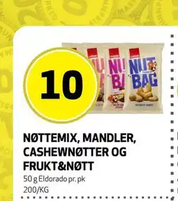 Bunnpris NØTTEMIX, MANDLER, CASHEWNØTTER OG FRUKT&NØTT tilbud