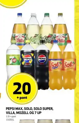 Bunnpris PEPSI MAX, SOLO, SOLO SUPER, VILLA OG 7 UP tilbud