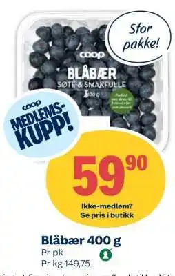 Coop Extra Blåbær 400 g tilbud