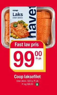 Coop Extra Coop laksefilet tilbud