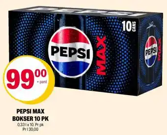 Coop Extra PEPSI MAX BOKSER 10 PK tilbud