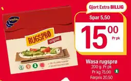 Coop Extra Wasa rugsprø tilbud