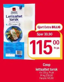 Coop Extra Coop lettsaltet torsk tilbud