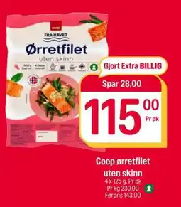 Coop Extra Coop ørretfilet uten skinn tilbud