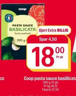 Coop Extra Coop pasta sauce basilicata tilbud