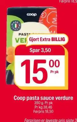 Coop Extra Coop pasta sauce verdure tilbud