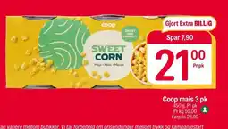 Coop Extra Coop mais 3 pk tilbud
