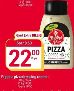 Coop Extra Peppes pizzadressing rømme tilbud