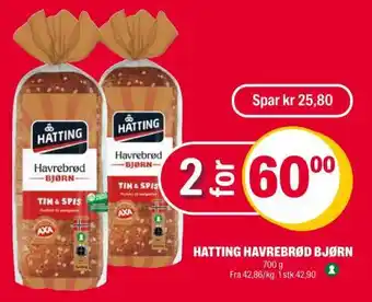 Coop Extra HATTING HAVREBRØD BJØRN tilbud