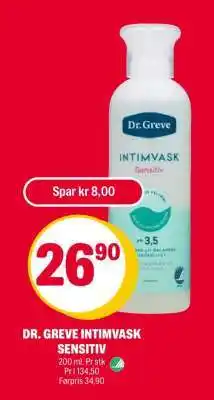 Coop Extra DR. GREVE INTIMVASK SENSITIV tilbud
