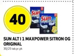 Bunnpris Sun alt i 1 maxpower sitron og original tilbud