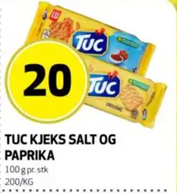 Bunnpris Tuc kjeks salt og paprika tilbud