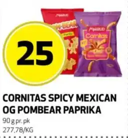 Bunnpris Cornitas spicy mexican og pombear paprika tilbud