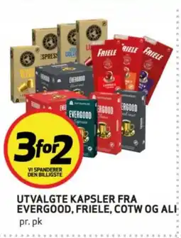 Bunnpris Utvalgte kapsler fra Evergood, Friele, cotw og ali tilbud