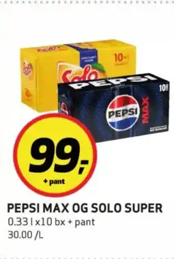 Bunnpris Pepsi Max og solo super tilbud