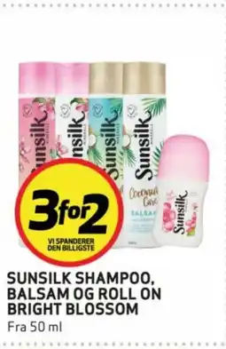 Bunnpris Sunsilk shampoo, balsam og roll on bright blossom tilbud