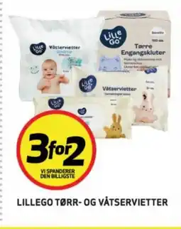 Bunnpris Lillego tørr- og våtservietter tilbud