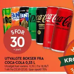Coop Mega Utvalgte bokser fra Coca-Cola tilbud