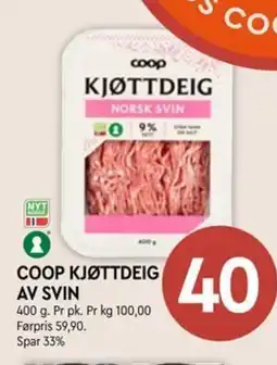 Coop Mega Coop kjøttdeig av svin tilbud