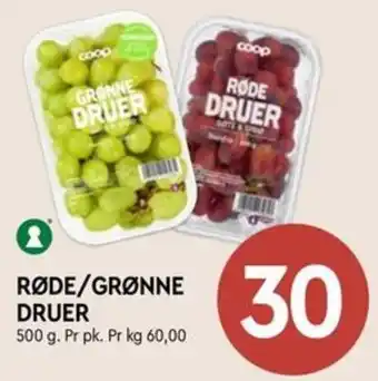 Coop Mega Røde/grønne druer tilbud