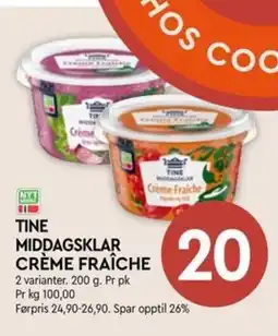 Coop Mega Tine middagsklar crème fraîche tilbud