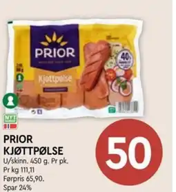 Coop Mega Prior kjøttpølse tilbud