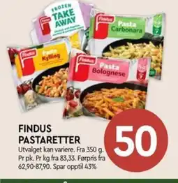 Coop Mega Findus pastaretter tilbud