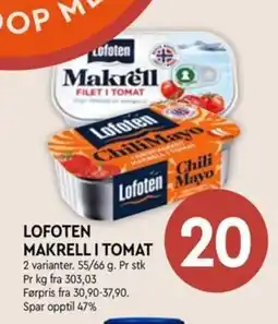 Coop Mega Lofoten makrell i tomat tilbud