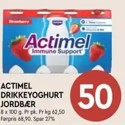Coop Mega Actimel drikkeyoghurt jordbær tilbud