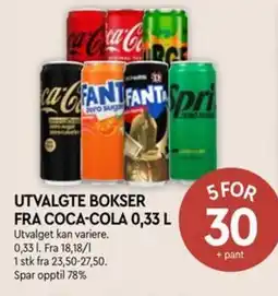 Coop Mega Utvalgte bokser fra Coca-Cola tilbud
