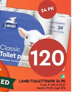 Coop Mega Lambi toalettpapir 24 pk tilbud