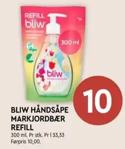 Coop Mega Bliw håndsåpe markjordbær refill tilbud