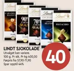 Coop Mega Lindt sjokolade tilbud