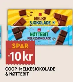 Coop Mega Coop melkesjokolade & nøttebit tilbud