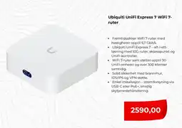 Clas Ohlson Ubiquiti UniFi Express 7 WiFi 7- ruter tilbud