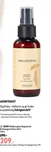 Oriflame Wellosophy Replenish & Energise Face Mist tilbud