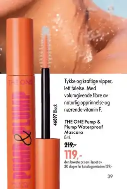 Oriflame THE ONE Pump & Plump Waterproof Mascara tilbud