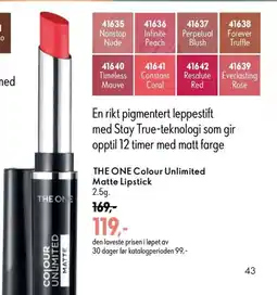Oriflame THE ONE Colour Unlimited Matte Lipstick tilbud