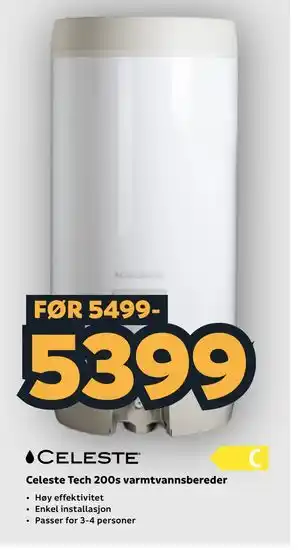 Celeste Tech 200s varmtvannsbereder