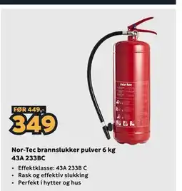 Megaflis Nor-Tec brannslukker pulver 6 kg 43A 233BC tilbud