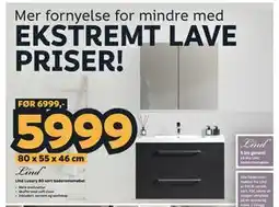 Megaflis Lind Luxury 80 sort baderomsmøbel tilbud