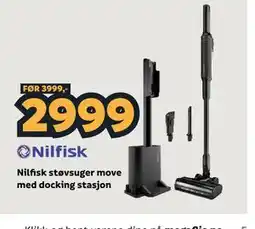 Megaflis Nilfisk støvsuger move med docking stasjon tilbud