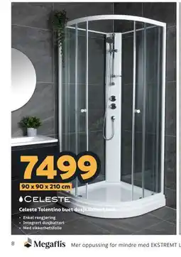 Megaflis Celeste Tolentino buet dusjkabinett hvit tilbud