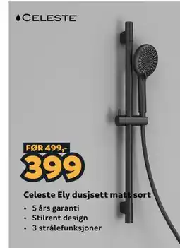 Megaflis Celeste Ely dusjsett matt sort tilbud