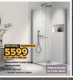 Megaflis Innovation Lusso dusjhjørne krom tilbud