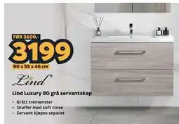Megaflis Lind Luxury 80 grå servantskap tilbud